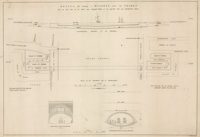 Ontwerp voor een weg onder de Thames door English School