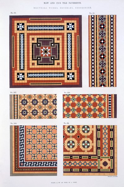 Ontwerpen uit de handelscatalogus van Maw & Sons Tile Pavements door English School