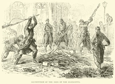 Vernietiging van de wapens van de opstandelingen, april 1871 door English School