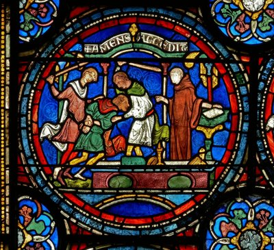 Detail van het Wonderraam met Gekke Henry van Fordwich door English School