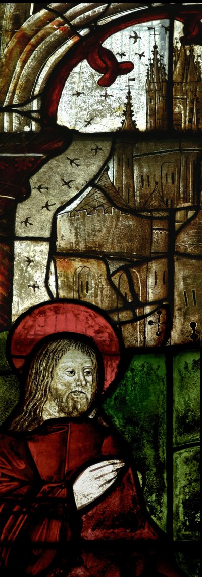 Detail van raam met Christus en de vissers door English School