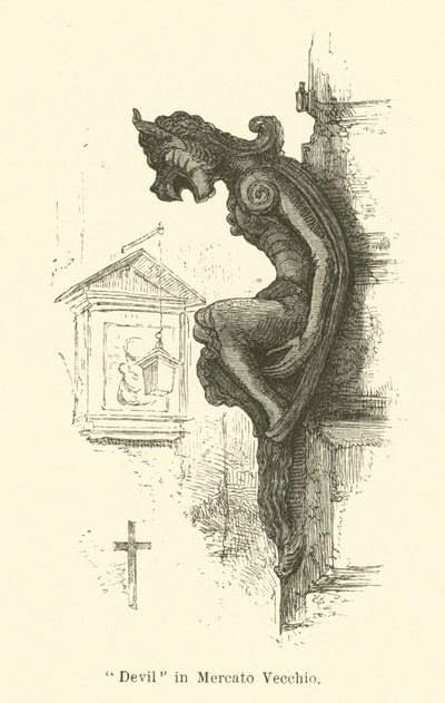 "Duivel" in Mercato Vecchio (gravure) door English School