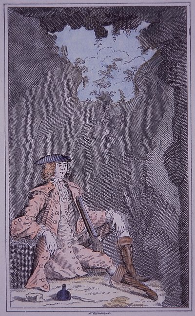 Dick Turpin verstopt zich in een grot, uit Richard Bayes