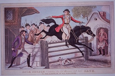 Dick Turpin springt over Hornsey tolpoort op zijn paard Black Bess door English School