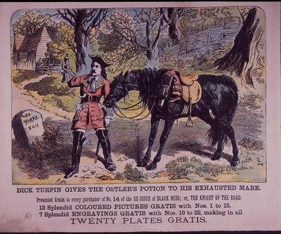 Dick Turpin met zijn paard Black Bess op weg naar York door English School