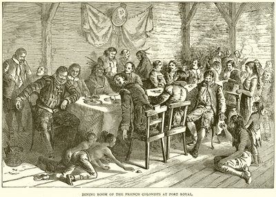 Eetkamer van de Franse kolonisten in Port Royal door English School