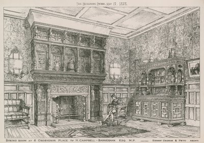Eetkamer op 6 Grosvenor Place voor H Campbell-Bannerman, MP door English School
