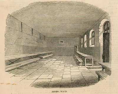 Eetzaal bij Newgate gevangenis door English School