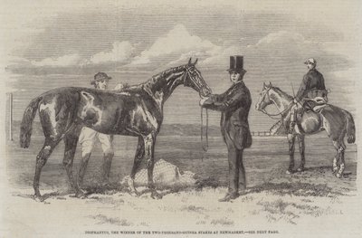 Diophantus, de winnaar van de Two-Thousand-Guinea Stakes in Newmarket (gravure) door English School