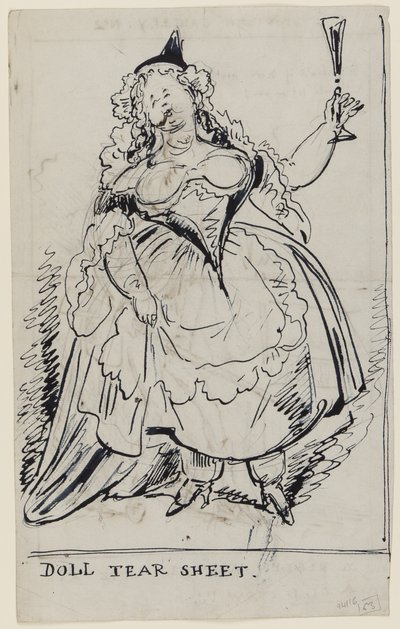 Doll Tear Sheet, ca. 1825 door English School