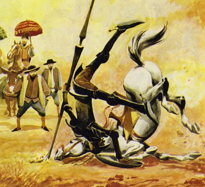 Don Quichot spoorde Ronzinante aan maar het paard viel door English School
