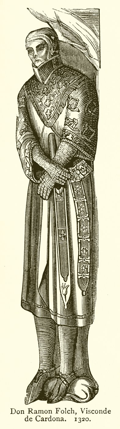 Don Ramon Folch, Burggraaf van Cardona. 1320 door English School