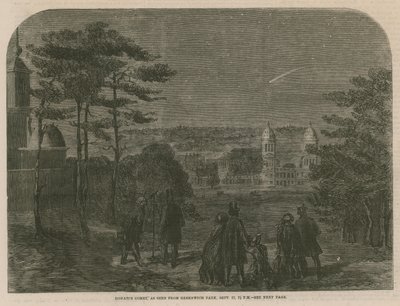 Donatis Komeet, gezien vanuit Greenwich Park, 17 september 1858, om 19:30 uur door English School