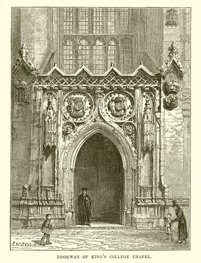 Deur van de Kapel van Kings College door English School