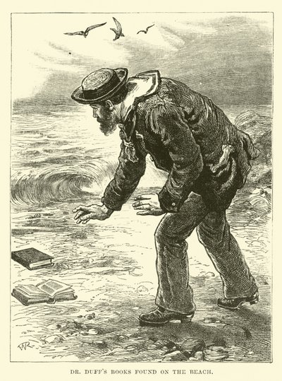 Boeken van Dr. Duff gevonden op het strand door English School