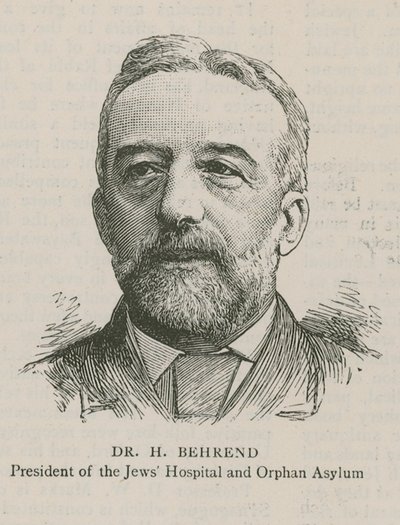Dr H Behrend, Voorzitter van het Joodse Ziekenhuis en Weeshuis door English School
