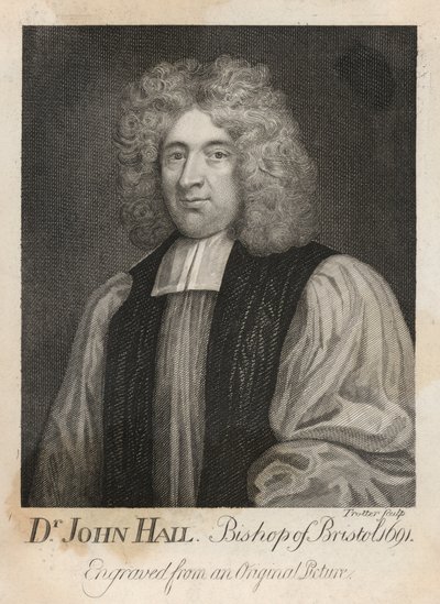 Dr John Hail, bisschop van Bristol in 1691 door English School