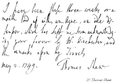 Dr. Thomas Shaw door English School