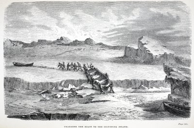 De boten naar het Illuidlek-eiland slepen, Londen 1886 door English School