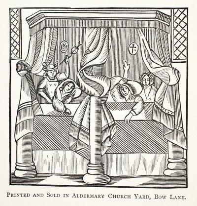 Dromen en Moedervlekken, illustratie uit Chap-books of the Eighteenth Century door John Ashton, gepubliceerd 1882 door English School