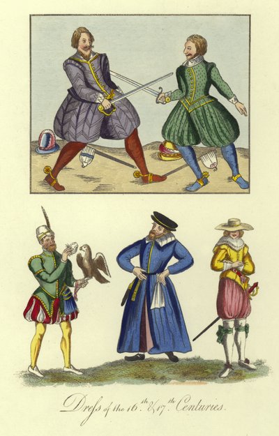 Kleding van de 16e en 17e eeuw door English School