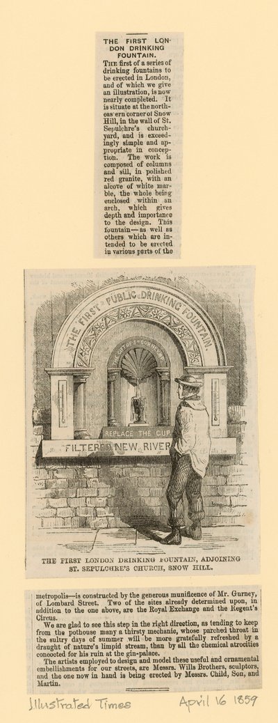 Drinkfontein naast St Sepulchres Church, Snow Hill door English School