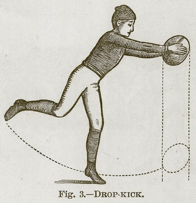 Drop-Kick, illustratie voor Cassells Book of Sports and Pastimes, ca. 1890 door English School