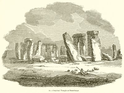 Druidische tempel in Stonehenge door English School
