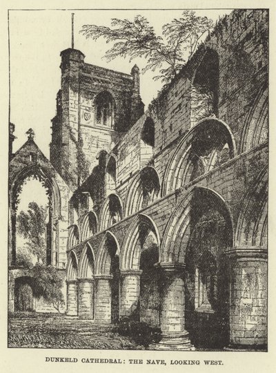 Dunkeld-kathedraal, het schip, kijkend naar het westen door English School