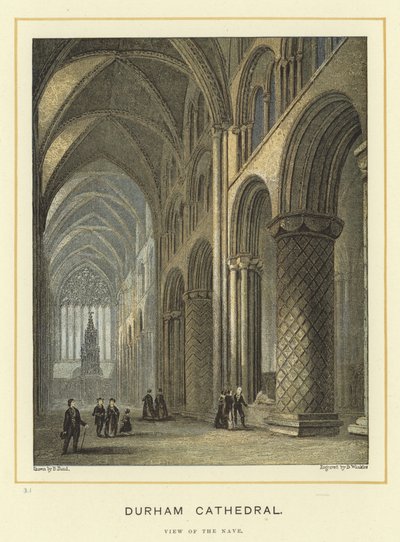 Durham Kathedraal, zicht op het schip door English School