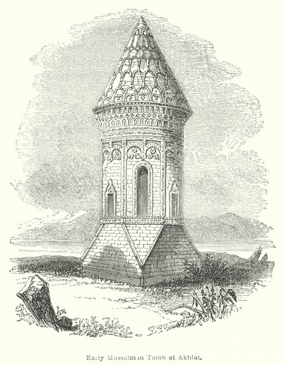 Vroeg Moeslim graf in Akhlat (gravure) door English School