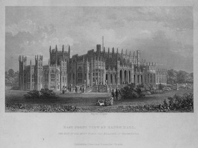 Oostelijk Vooraanzicht van Eaton Hall, de Zetel van de Zeer Edele de Markies van Westminster door English School