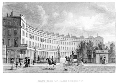 Oostzijde van Park Crescent, 1830 door English School