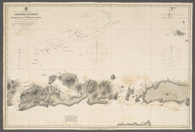 Oostelijke Archipel, Lombok tot Flores, inclusief Paternoster en Postillon Eilanden; van ... Bataviaanse Regeringsonderzoeken. [Admiralty Chart], Londen door English School