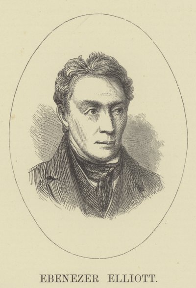 Ebenezer Elliott (gravure) door English School