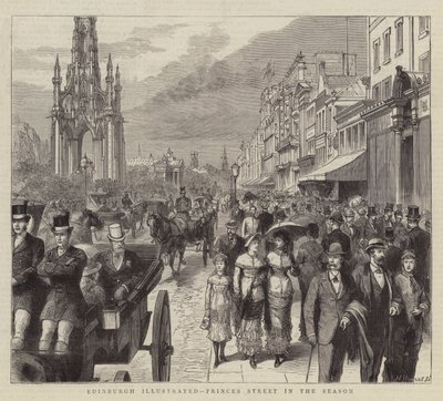 Edinburgh geïllustreerd, Princes Street in het seizoen door English School