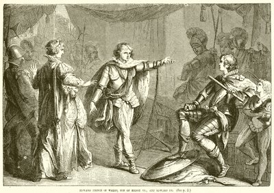 Edward Prins van Wales, zoon van Hendrik VI, en Edward IV door English School