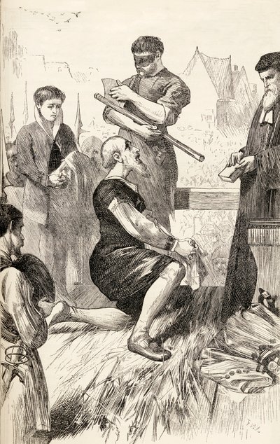 Edward Seymour op het schavot in afwachting van zijn executie, c.1865 door English School