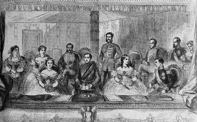 Edward VII en Koningin Alexandra van Engeland in de Opera in Londen door English School