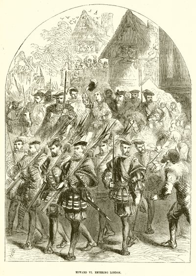 Edward VI die Londen binnenkomt door English School