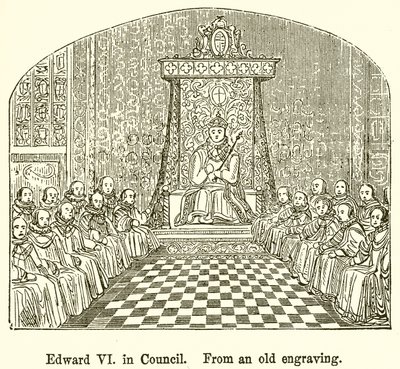 Edward VI in de Raad door English School