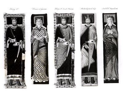 Beeltenissen van Hendrik II (1133-89) Eleonora van Aquitanië (ca. 1122-1204) Richard Leeuwenhart (1157-99) en Isabel d