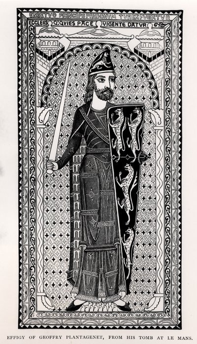 Beeld van Geoffrey Plantagenet van zijn graf in Le Mans door English School