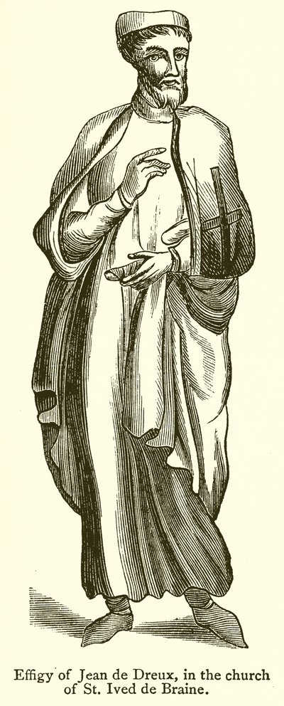 Beeld van Jean de Dreux, in de Kerk van St. Ived de Braine door English School