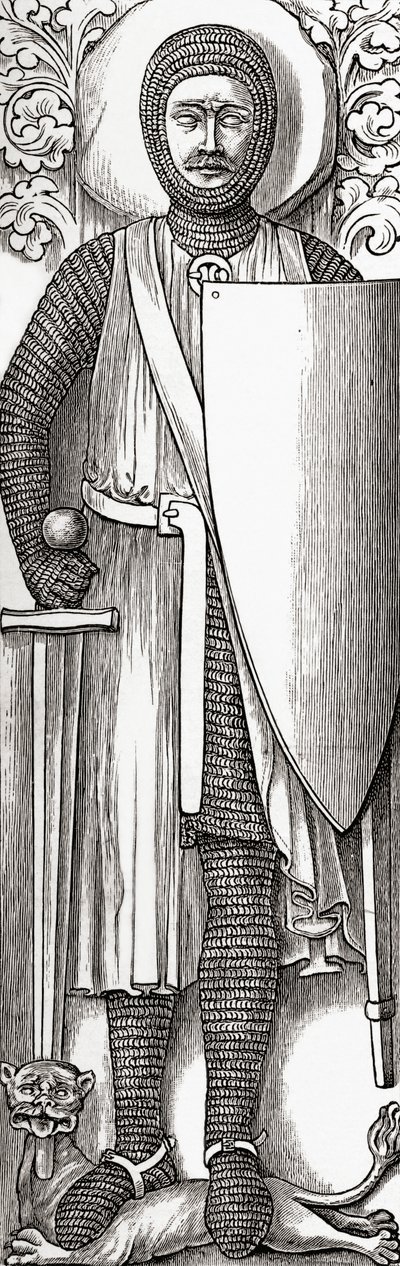 Beeld van William Marshall van zijn graf in Temple Church, Londen, uit 