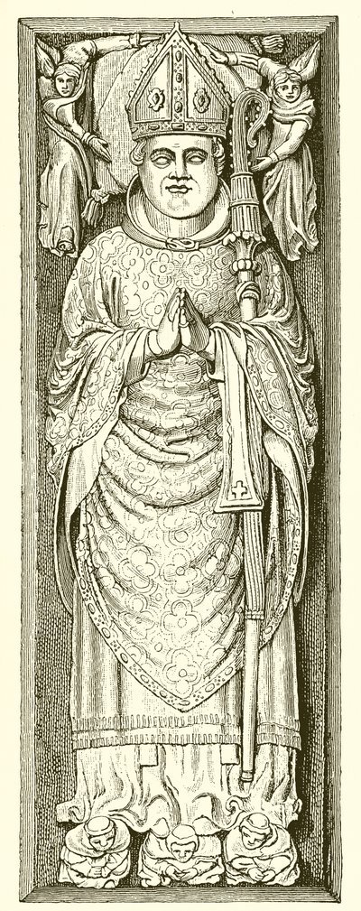 Beeld van William van Wykeham op zijn Graf in de Kathedraal van Winchester door English School