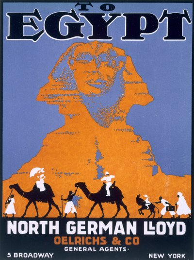 Egypte, poster ter promotie van Norddeutscher Lloyd door English School