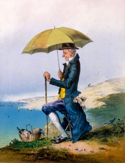 Acht uur aan zee voor drie shilling, prent gemaakt door A. Concannen, 1873 door English School