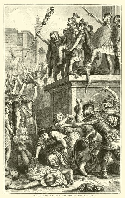 Verkiezing van een Romeinse keizer door de soldaten door English School