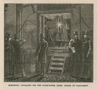 Elektrisch apparaat voor het licht van de Klokkentoren, Houses of Parliament door English School